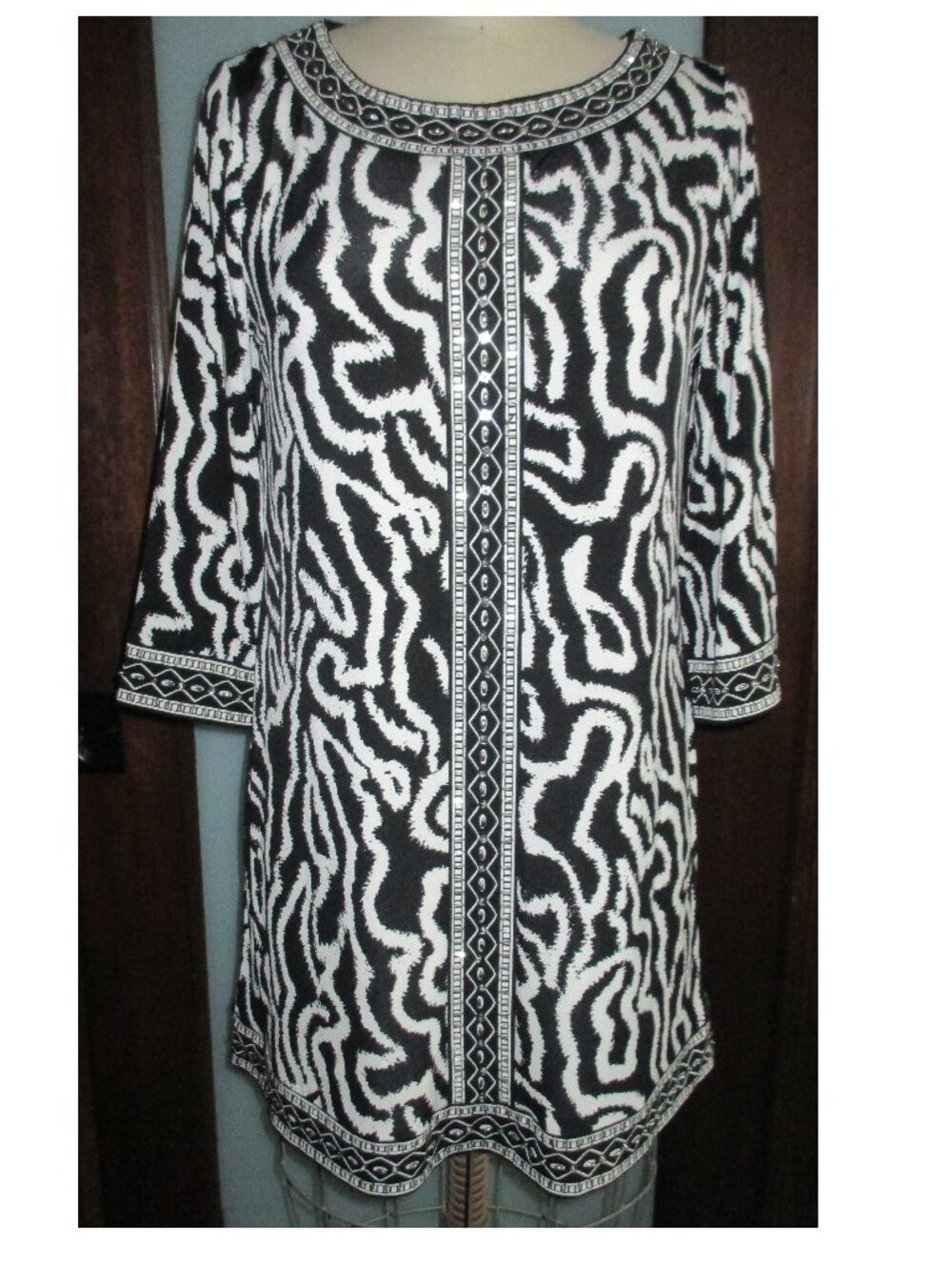 ALFANI beaded animal print dress